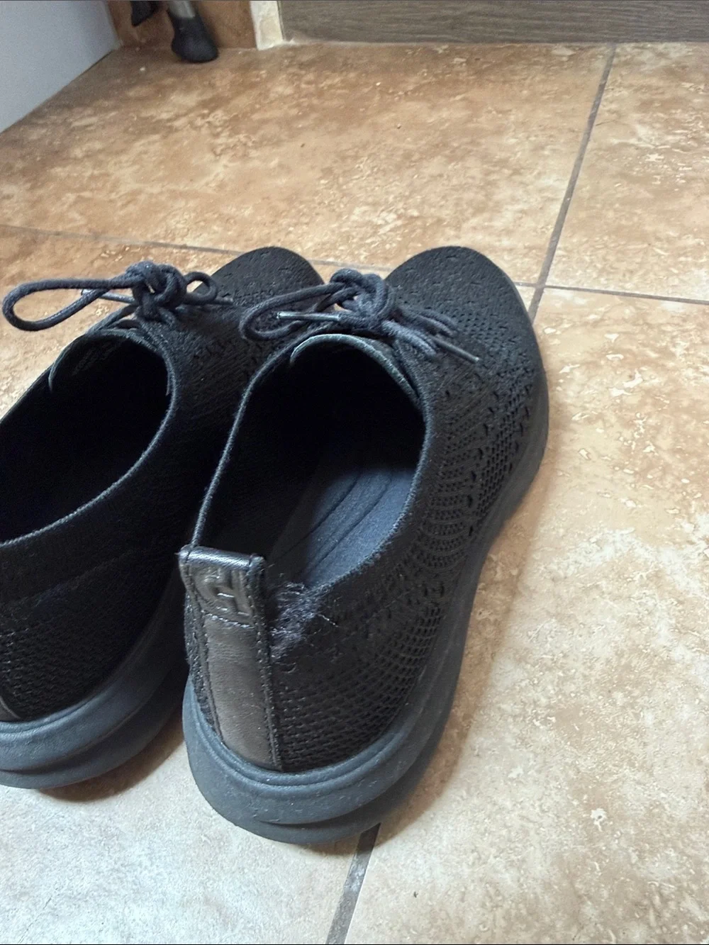 Cole Haan Black Knit Lace-Up Sneakers - Picture 4 of 5